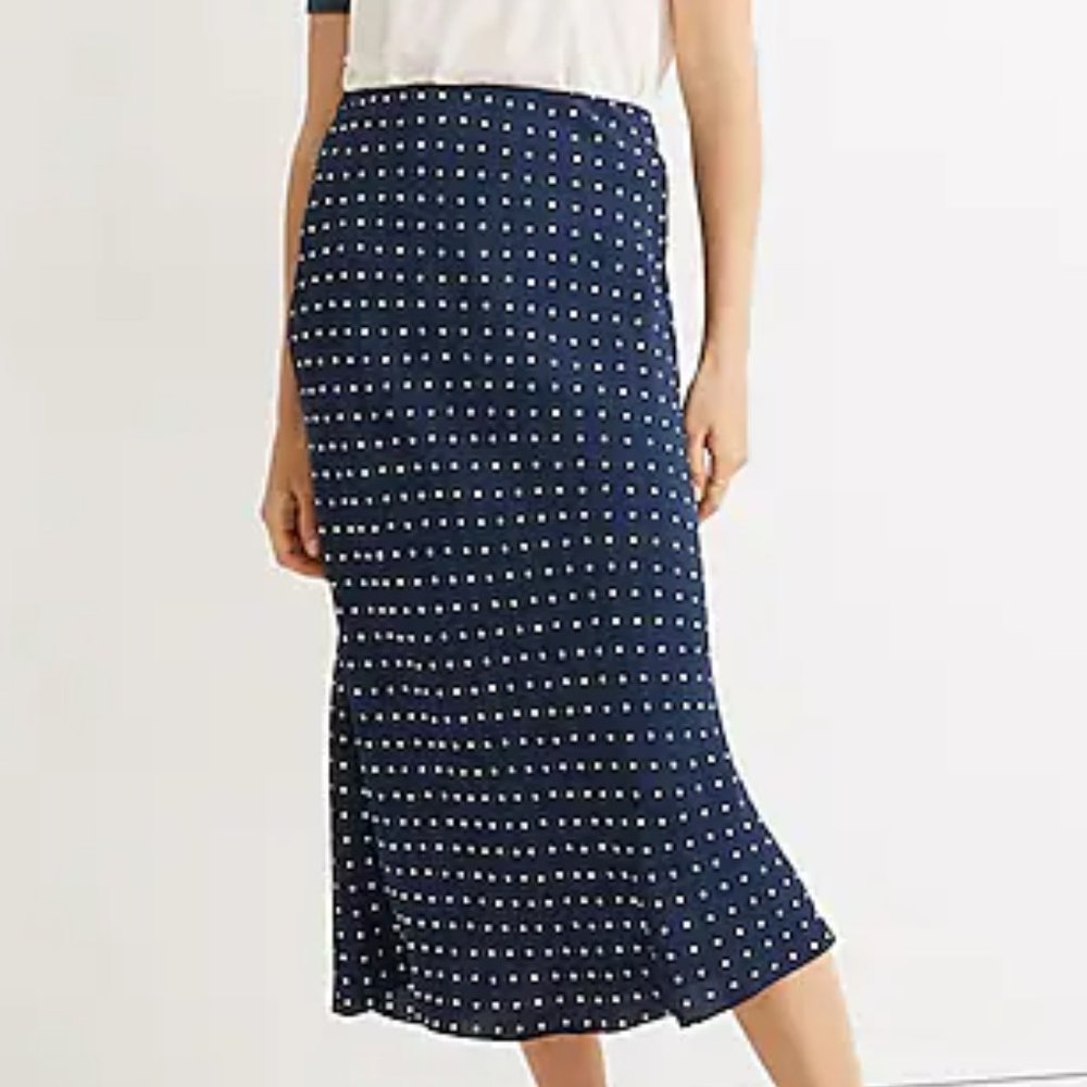 Madewell Midi Slip Skirt in Polka Dot NWT